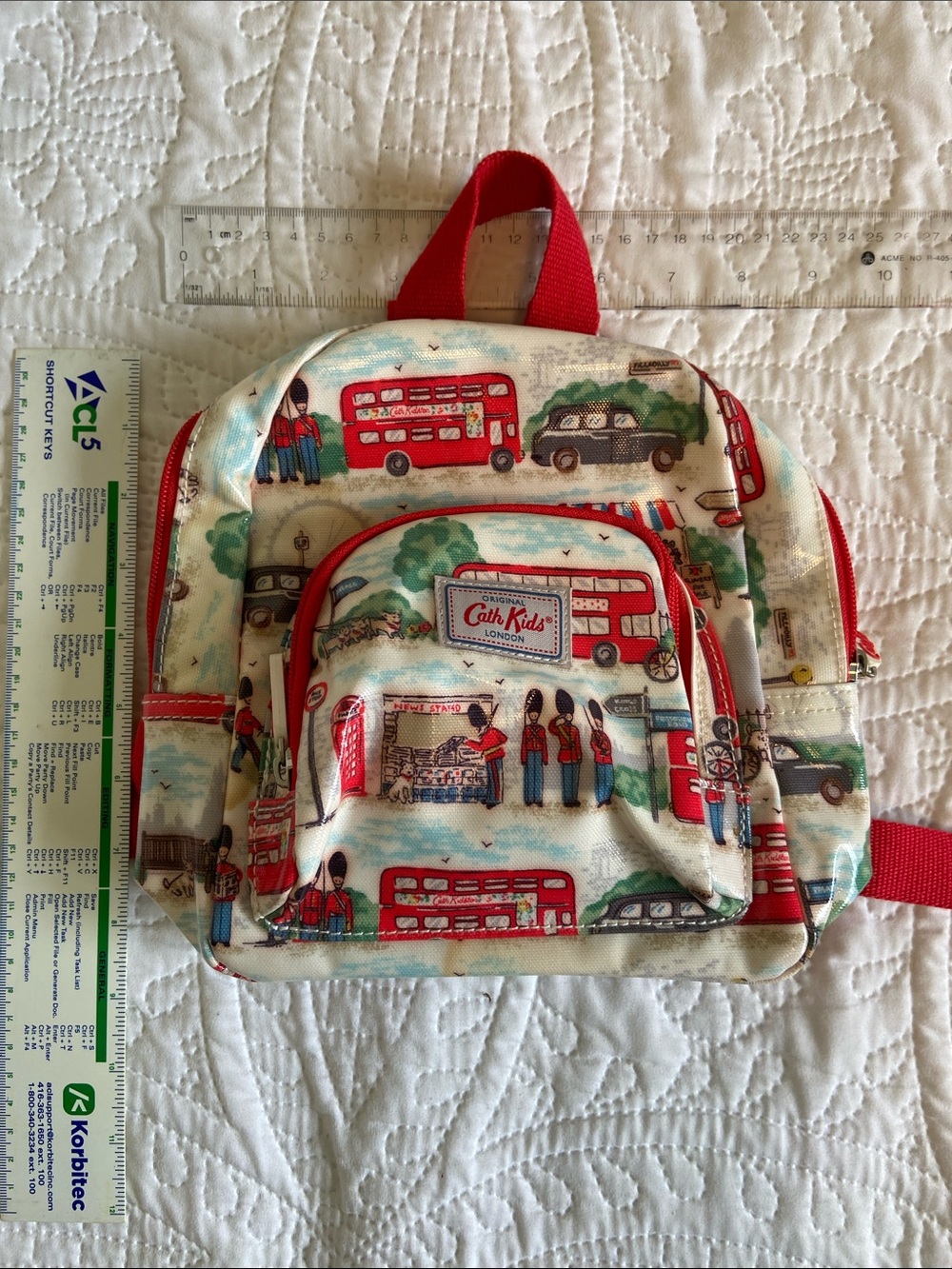 Cath Kidston Cream Backpack with Red London Bus Print
